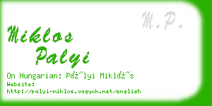 miklos palyi business card